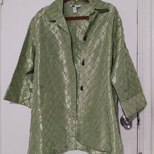 John A green quilted jacket